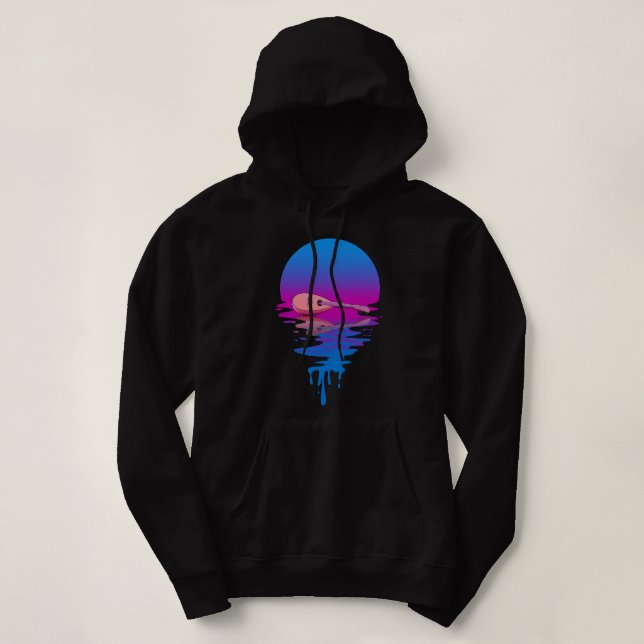Mandolin Lover Vintage Retro Sunset Mandolin 1 Hoodie (Design Front)