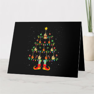 Mandolin Lover Xmas Holiday Lighting Mandolin Chri Card