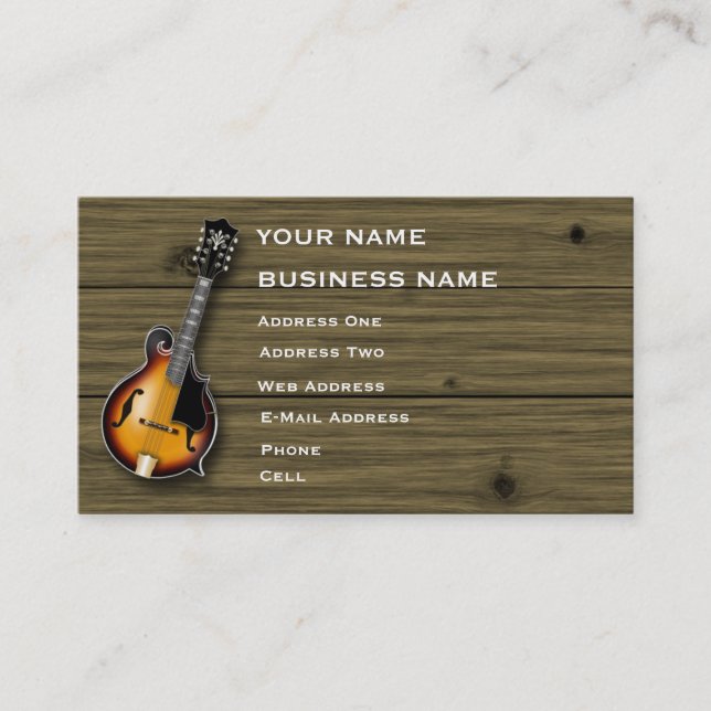 Mandolin - Music Business Card (Front)