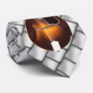 MANDOLIN --ON GRAY NECK TIE