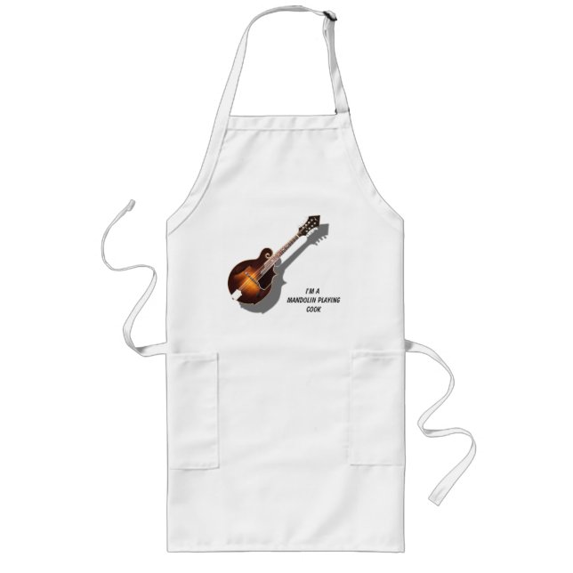MANDOLIN PLAYING COOK-APRON LONG APRON (Front)