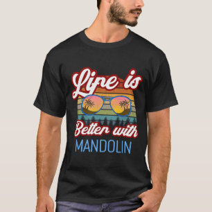 Mandolin Retro Sunset With Mandolin T-Shirt