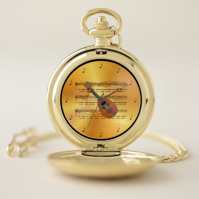 Mandolin ~ Sheet Music ~ Gold Record ~ Pocket Watch (Inside)