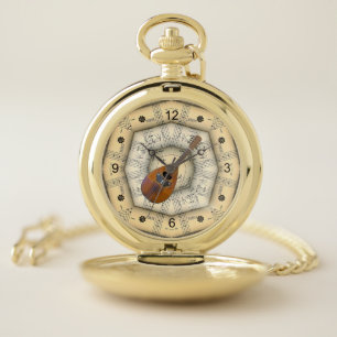 Mandolin ~ Strange Musical Design ~ Unique ~ Pocket Watch