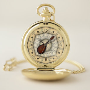 Mandolin ~ Strange Musical Design ~ Unique ~ Pocket Watch