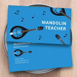 Mandolin Teacher Blue Business Card