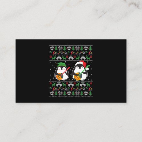 Mandolin Ugly Christmas Sweater Elf Santa Penguin  Business Card
