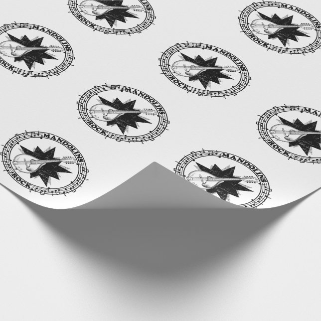 Mandolins Rock Bluegass Wrapping Paper (Corner)