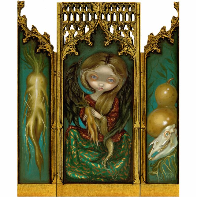 Mandragora gothic mandrake angel Triptych Cutout (Front)