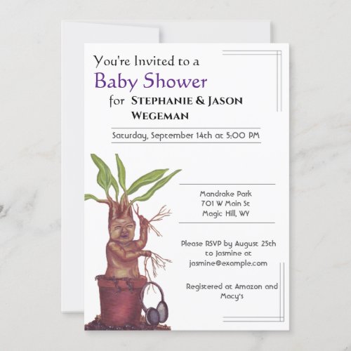 Mandrake Baby Shower Invitation