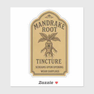 Mandrake Root Tincture - Halloween Apothecary Labe Sticker