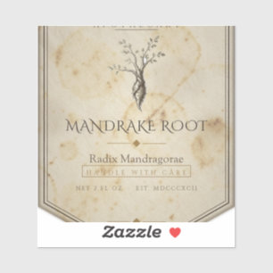 Mandrake Root Vintage Apothecary Label Sticker