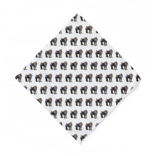 Mandrill cartoon illustration bandana