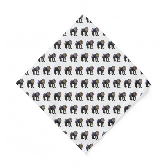 Mandrill cartoon illustration bandana (Front)