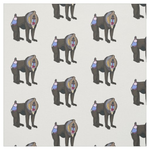 Mandrill cartoon illustration fabric