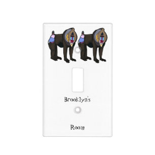 Mandrill cartoon illustration light switch cover