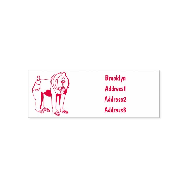 Mandrill cartoon illustration self-inking stamp (Design)