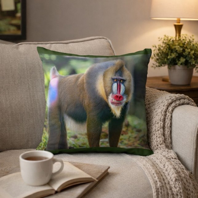 Mandrill Majesty Decorative Pillow ("A touch of nature's artistry for your sofa"
)