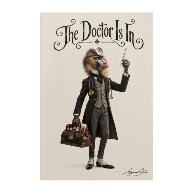 Mandrill Physician Acrylic Print (Front)