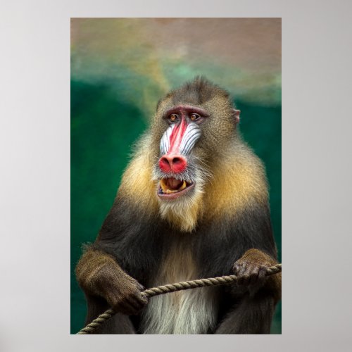 Mandrill Primate Portrait Poster