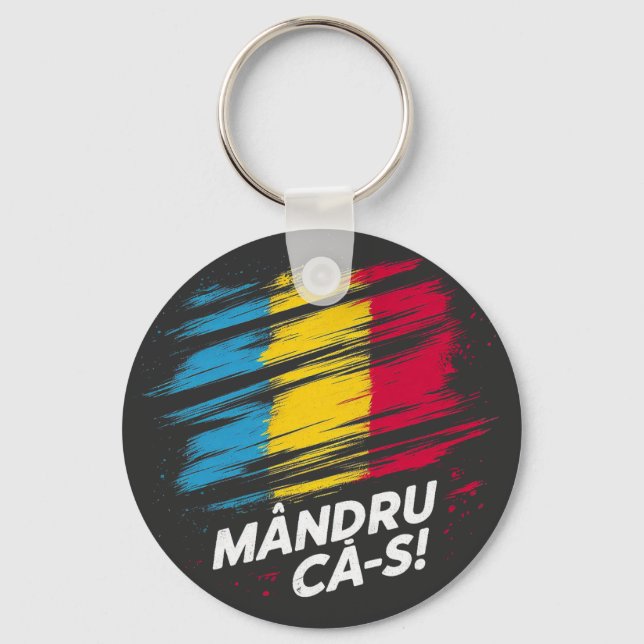 Mandru ca-s roman - flag keychain (Front)