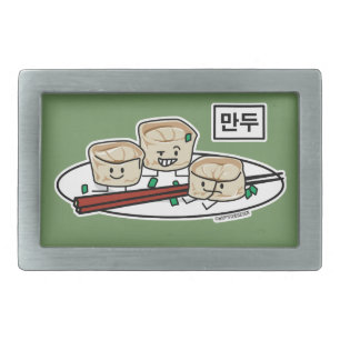 Mandu Korean dumpling dim sum breakfast hangul Belt Buckle