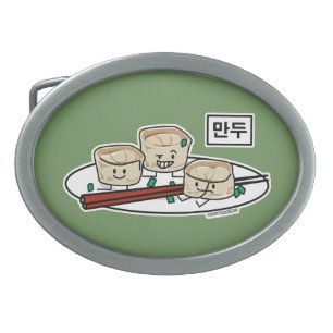 Mandu Korean dumpling dim sum breakfast hangul Belt Buckle