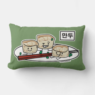 Mandu Korean dumpling dim sum breakfast hangul Lumbar Pillow