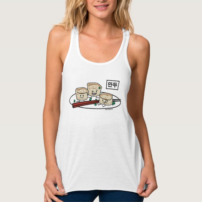 Mandu Korean dumpling dim sum breakfast hangul Tank Top (Front)