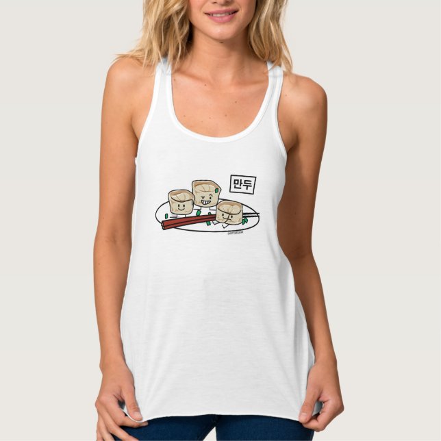 Mandu Korean dumpling dim sum breakfast hangul Tank Top (Front)
