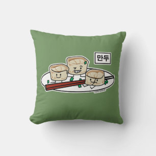 Mandu Korean dumpling dim sum breakfast hangul Throw Pillow