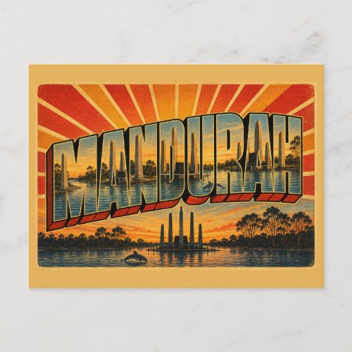 Mandurah Western Australia Waterfront Memorial Art Postcard