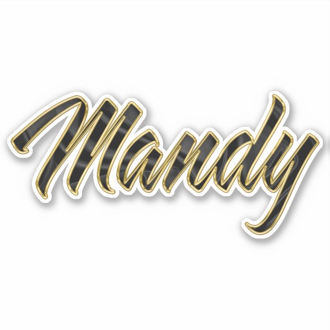 Mandy black gold lettering sticker (Front)
