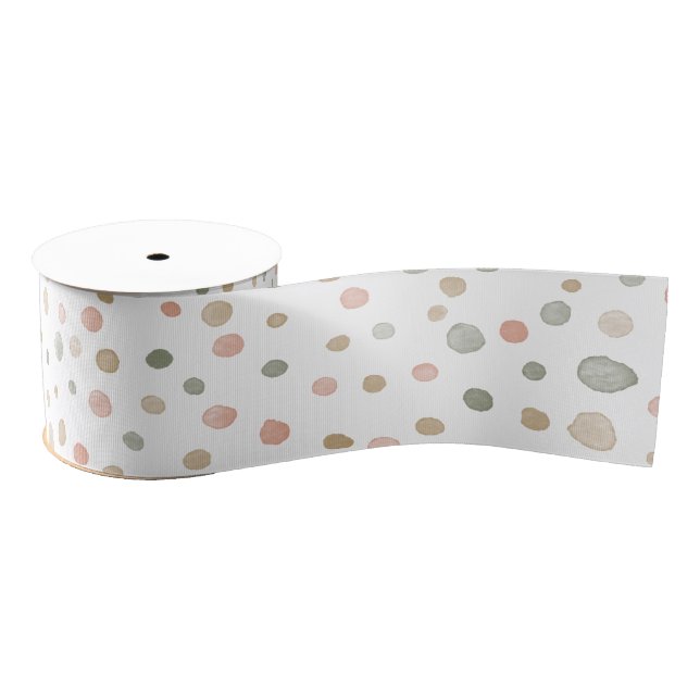 Mandy Confetti Watercolor Dots Ribbon (Spool)