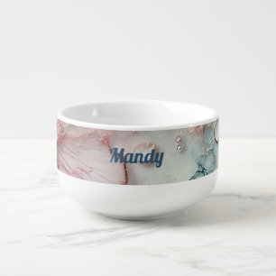 MANDY ~ Sweet turquoise bubbles cobwebs ~ Soup Mug