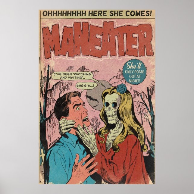 MANEATER Comic Book Parody Art  Poster (Front)
