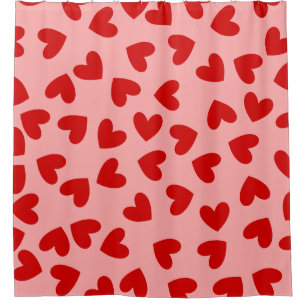maneater heart love valentines red pink  shower curtain