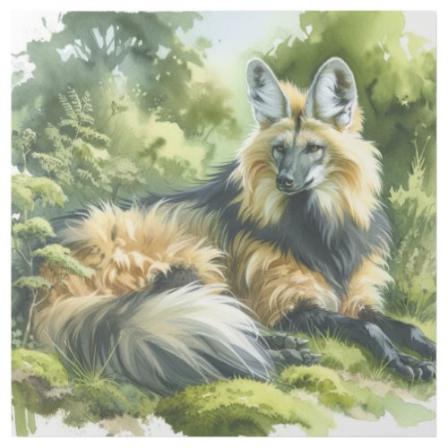 Maned Wolf in Watercolor AREF460 _ Watercolor Gallery Wrap