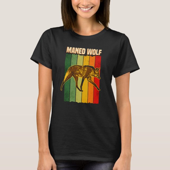 Maned Wolf South America Animal Colorful  4 T-Shirt (Front)