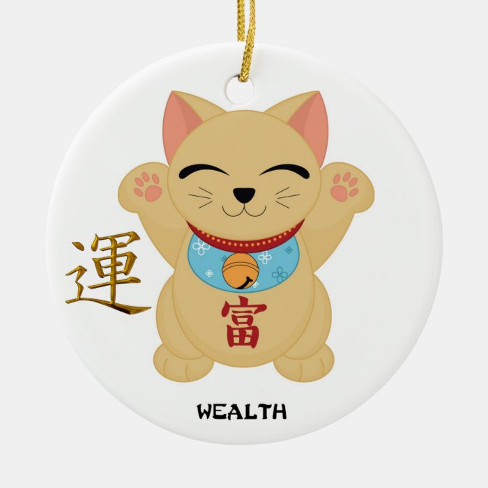 Maneki Neko Beckoning Cat   SRF Ornament