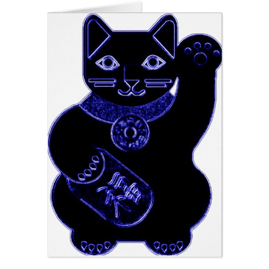 maneki neko blue neon cards (Front)