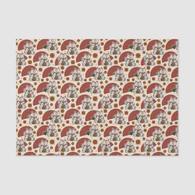 Maneki Neko Cat  Tissue Paper (Front)