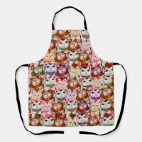 Maneki-neko cats pattern apron