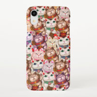 Maneki-neko cats pattern iPhone XR case