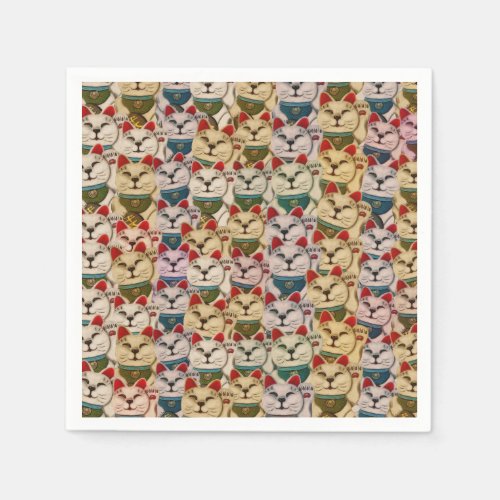 Maneki_neko cats pattern napkins