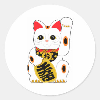 Maneki Neko Classic Round Sticker