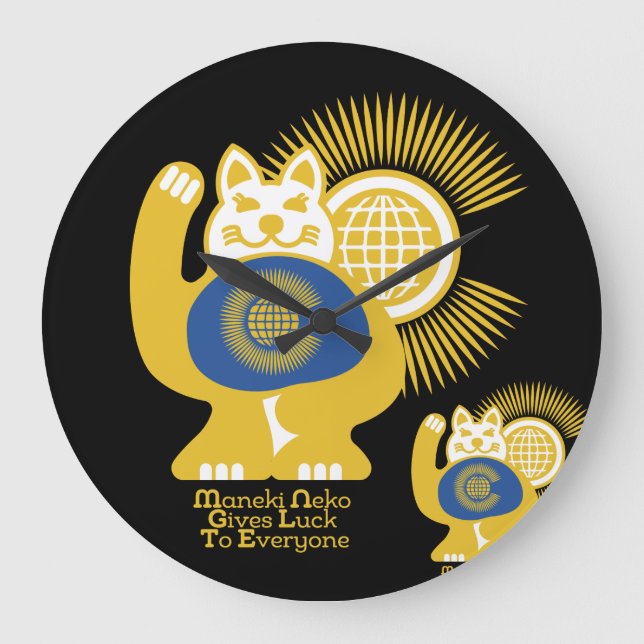 MANEKI NEKO EL GATO DE LA SUERTE LARGE CLOCK (Front)