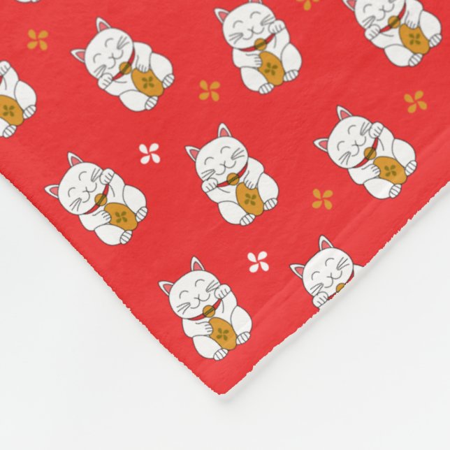 Maneki Neko Fleece Blanket (Corner)