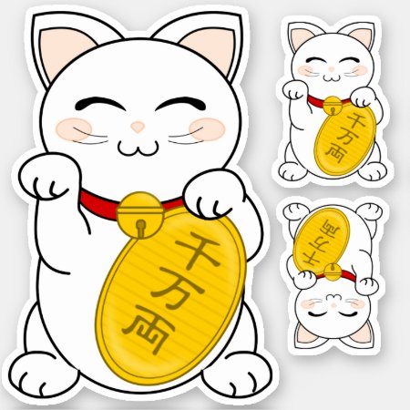 Maneki Neko - Good Fortune Cat Sticker