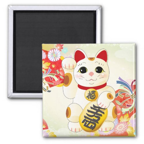 Maneki Neko Japanese Fortune Cat Magnet